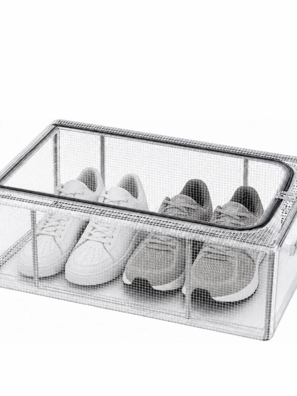 Clear Stackable Shoe Storage Boxes, Set of 4